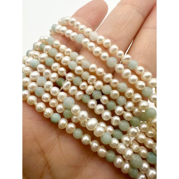 9 strand freshwater Pearl gemstone beaded bracelet 9” - Picture 7 of 7